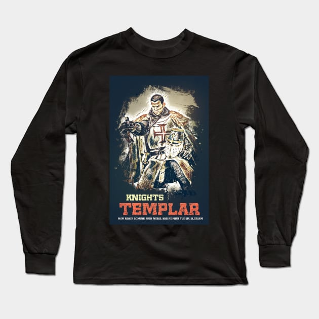 Knights Templar / The crusader motto Long Sleeve T-Shirt by Naumovski